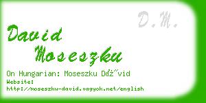 david moseszku business card